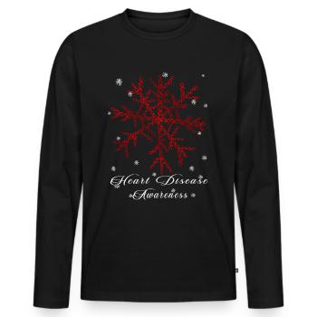 Sensibilisation aux maladies cardiaques du ruban rouge - T-shirt manches longues Premium bio Homme - noir - Devant - Nico (187cm)