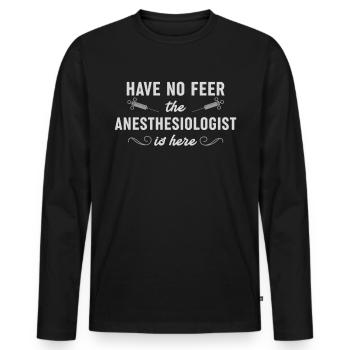 Technicien en anesthésie - Anesthésie amusante - T-shirt manches longues Premium bio Homme - noir - Devant - Nico (187cm)
