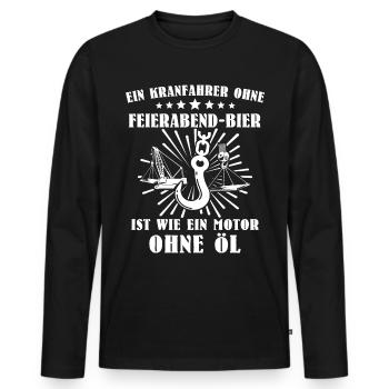 Kranfahrer Kranführer Kran Fahren - Männer Premium Bio Langarmshirt - Schwarz - Vorne - Nico (187cm)