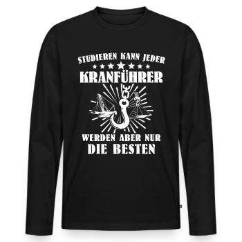 Kranfahrer Kranführer Kran Fahren - Männer Premium Bio Langarmshirt - Schwarz - Vorne - Nico (187cm)