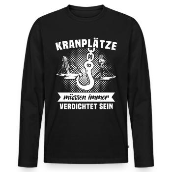 Kranführer Kran Kranfahrer - Männer Premium Bio Langarmshirt - Schwarz - Vorne - Nico (187cm)