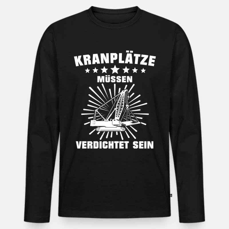 Kranführer Kran Kranfahrer - Männer Premium Bio Langarmshirt - Schwarz