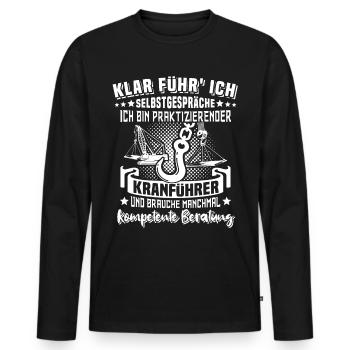 Kranführer Kran Kranfahrer - Männer Premium Bio Langarmshirt - Schwarz - Vorne - Nico (187cm)