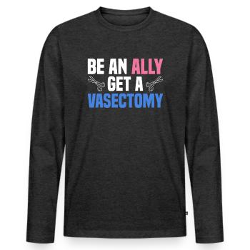 Vasectomy Operation Retirement - Men's Premium Organic Long Sleeve Shirt - heather anthracite - Front - Nico (187cm)
