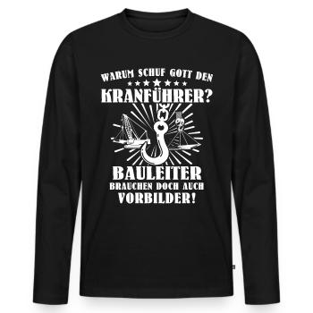 Kranführer Kran Kranfahrer - Männer Premium Bio Langarmshirt - Schwarz - Vorne - Nico (187cm)