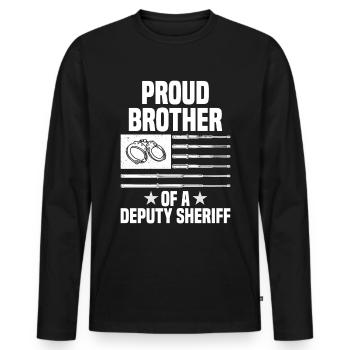 Shérif adjoint Police Law Officer Guard - T-shirt manches longues Premium bio Homme - noir - Devant - Nico (187cm)
