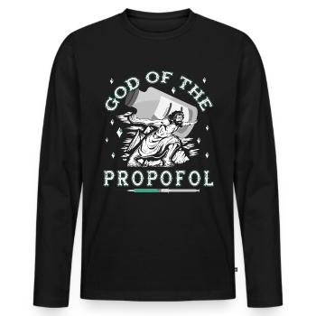 Medicine -Propofol Jesus Anesthesiology - Men's Premium Organic Long Sleeve Shirt - black - Front - Nico (187cm)