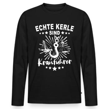 Kranführer Kran Kranfahrer - Männer Premium Bio Langarmshirt - Schwarz - Vorne - Nico (187cm)