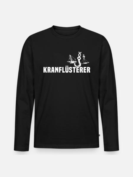 Kranführer Kran Kranfahrer - Männer Premium Bio Langarmshirt - Schwarz