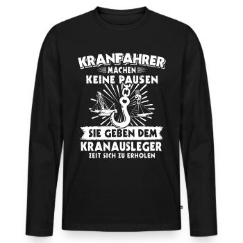 Kranführer Kran Kranfahrer - Männer Premium Bio Langarmshirt - Schwarz - Vorne - Nico (187cm)