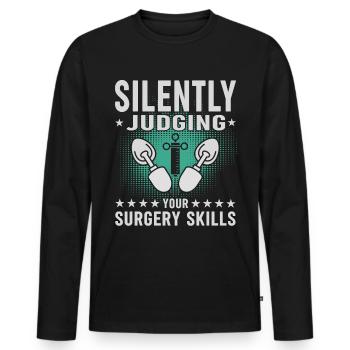 Medizin -Propofol -Anästhesiologie - Männer Premium Bio Langarmshirt - Schwarz - Vorne - Nico (187cm)