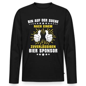 Bier Sponsor Trinksprüche Party - Männer Premium Bio Langarmshirt - Schwarz - Vorne - Nico (187cm)
