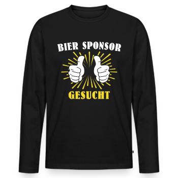 Bier Sponsor Trinksprüche Party - Männer Premium Bio Langarmshirt - Schwarz - Vorne - Nico (187cm)