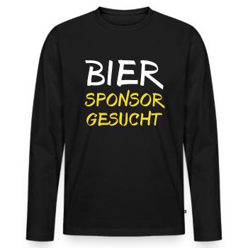 Bier Sponsor Trinksprüche Party - Männer Premium Bio Langarmshirt - Schwarz - Vorne - Nico (187cm)