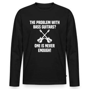 Guitariste Basse Musique Instrument de basse - T-shirt manches longues Premium bio Homme - noir - Devant - Nico (187cm)