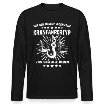 Kranführer Kran Kranfahrer - Männer Premium Bio Langarmshirt - Schwarz - Vorne - Nico (187cm)