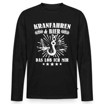 Kranführer Kran Kranfahrer - Männer Premium Bio Langarmshirt - Schwarz - Vorne - Nico (187cm)