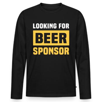 Bier Sponsor Trinksprüche Biertrinker - Männer Premium Bio Langarmshirt - Schwarz - Vorne - Nico (187cm)