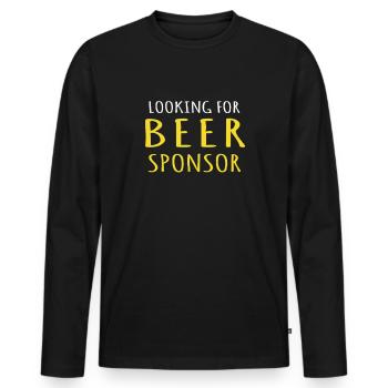Bier Sponsor Trinksprüche Biertrinker - Männer Premium Bio Langarmshirt - Schwarz - Vorne - Nico (187cm)