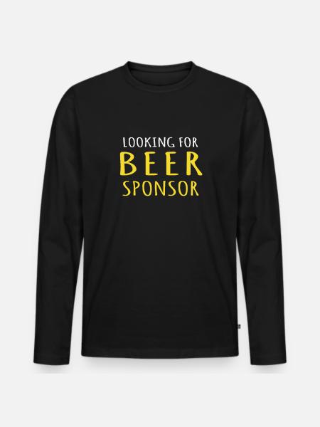 Bier Sponsor Trinksprüche Biertrinker - Männer Premium Bio Langarmshirt - Schwarz