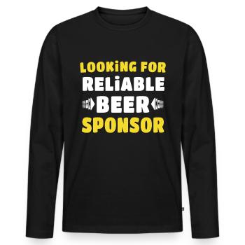 Bier Sponsor Trinksprüche Biertrinker - Männer Premium Bio Langarmshirt - Schwarz - Vorne - Nico (187cm)