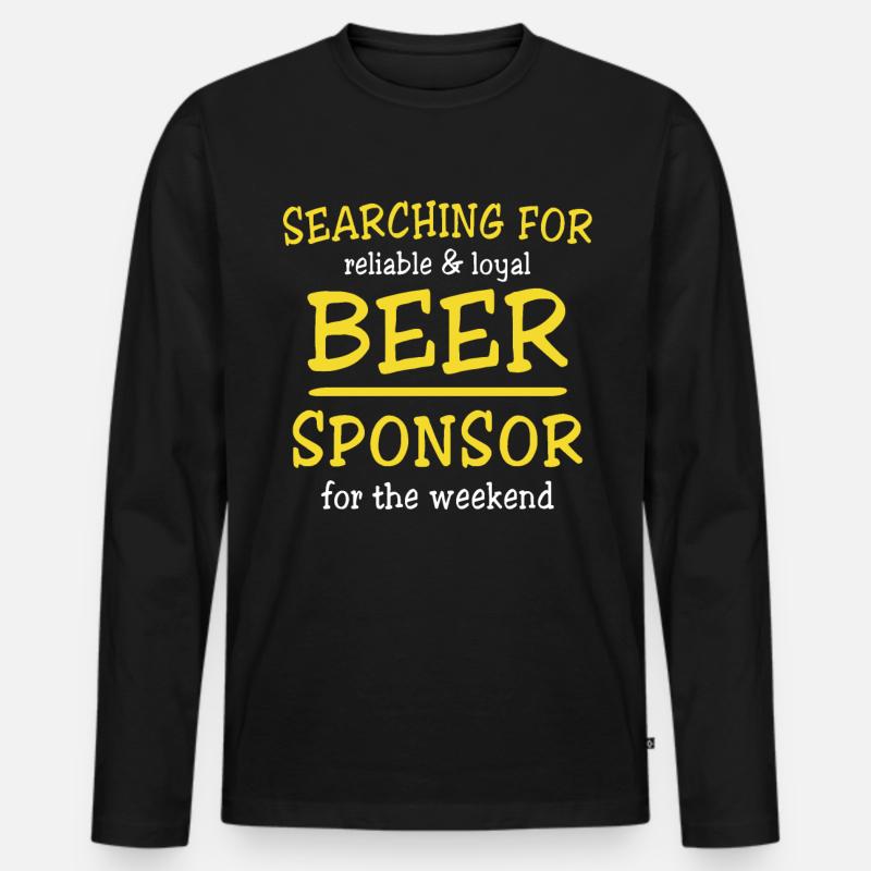 Bier Sponsor Trinksprüche Biertrinker - Männer Premium Bio Langarmshirt - Schwarz