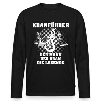 Kranfahrer Kran Kranfuehrer - Männer Premium Bio Langarmshirt - Schwarz - Vorne - Nico (187cm)