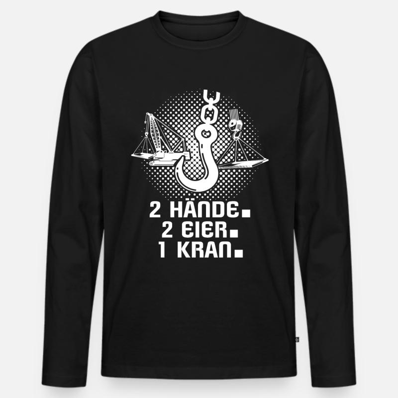 Kranfahrer Kran Kranfuehrer - Männer Premium Bio Langarmshirt - Schwarz