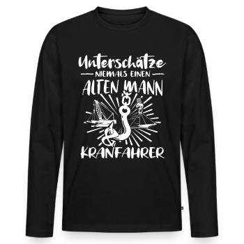 Kranfahrer Kran Kranfuehrer - Männer Premium Bio Langarmshirt - Schwarz - Vorne - Nico (187cm)