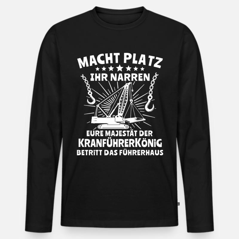Kranfahrer Kranführer Kran - Männer Premium Bio Langarmshirt - Schwarz