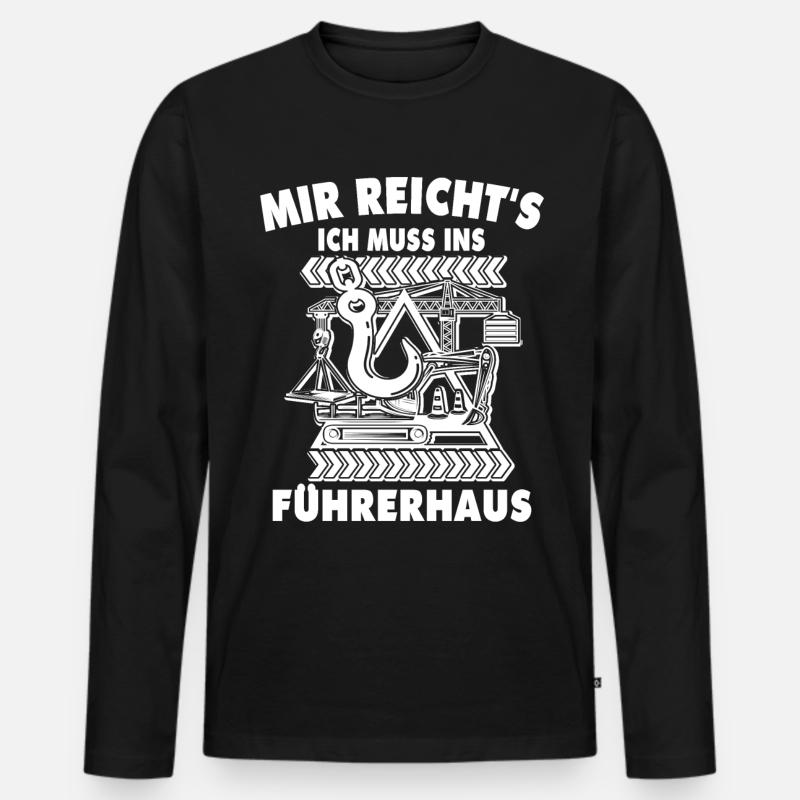 Kranfahrer Kranführer Kran - Männer Premium Bio Langarmshirt - Schwarz
