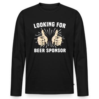 Beer sayings Toasts Beer lovers - Men's Premium Organic Long Sleeve Shirt - black - Front - Nico (187cm)