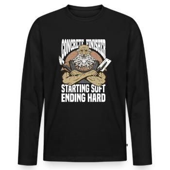 Travailleurs de la construction en béton - T-shirt manches longues Premium bio Homme - noir - Devant - Nico (187cm)