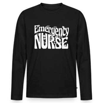 Emergency Nurse - Men's Premium Organic Long Sleeve Shirt - black - Front - Nico (187cm)