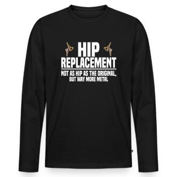 Chirurgie de la hanche Hanche articulaire - T-shirt manches longues Premium bio Homme - noir - Devant - Nico (187cm)