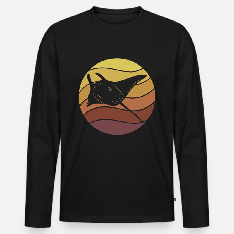 Stachelrochen Mantarochen Ozean - Männer Premium Bio Langarmshirt - Schwarz