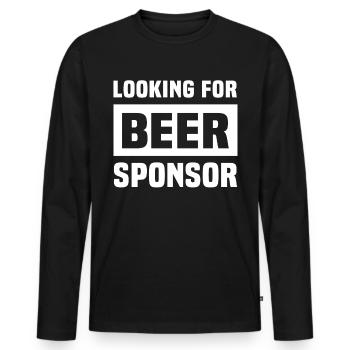 Drinking beer Drinking celebrating Beer sayings - Men's Premium Organic Long Sleeve Shirt - black - Front - Nico (187cm)