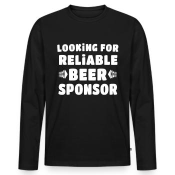 Drinking beer Drinking celebrating Beer sayings - Men's Premium Organic Long Sleeve Shirt - black - Front - Nico (187cm)