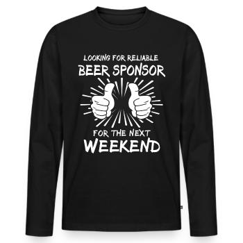 Beer sayings Drink beer - Men's Premium Organic Long Sleeve Shirt - black - Front - Nico (187cm)