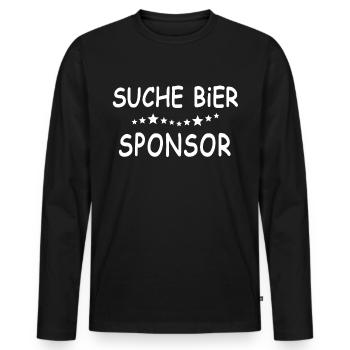 Bier Trinken Saufen Feiern Biersprüche - Männer Premium Bio Langarmshirt - Schwarz - Vorne - Nico (187cm)