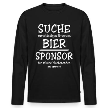Bier Trinken Saufen Feiern Biersprüche - Männer Premium Bio Langarmshirt - Schwarz - Vorne - Nico (187cm)