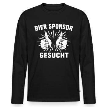 Bier Trinken Saufen Feiern Biersprüche - Männer Premium Bio Langarmshirt - Schwarz - Vorne - Nico (187cm)