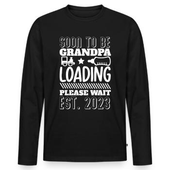 Bientôt sera grand-père magasin, s’il vous plaît attendre 2023 - T-shirt manches longues Premium bio Homme - noir - Devant - Nico (187cm)