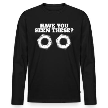 Have you seen this machine mechanic? - Men's Premium Organic Long Sleeve Shirt - black - Front - Nico (187cm)