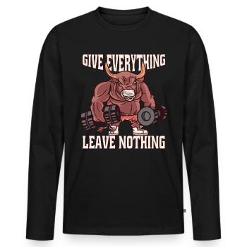 Donner tout ce que rien de formation bodybuilder - T-shirt manches longues Premium bio Homme - noir - Devant - Nico (187cm)