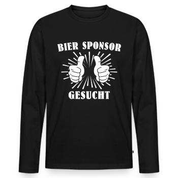 Bier Biersprüche Biertrinker Bierliebhaber - Männer Premium Bio Langarmshirt - Schwarz - Vorne - Nico (187cm)