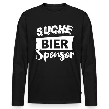 Bier Biersprüche Biertrinker Bierliebhaber - Männer Premium Bio Langarmshirt - Schwarz - Vorne - Nico (187cm)