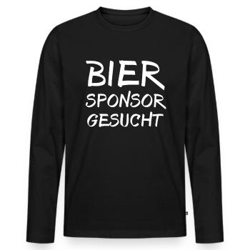 Bier Biersprüche Biertrinker Bierliebhaber - Männer Premium Bio Langarmshirt - Schwarz - Vorne - Nico (187cm)