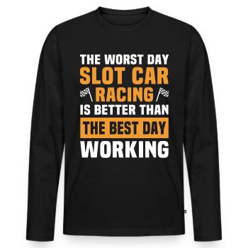 Slot Car Slotracing Slotcar - Männer Premium Bio Langarmshirt - Schwarz - Vorne - Nico (187cm)