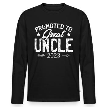 Befördert Zum Großen Onkel 2023 Neffen - Männer Premium Bio Langarmshirt - Schwarz - Vorne - Nico (187cm)